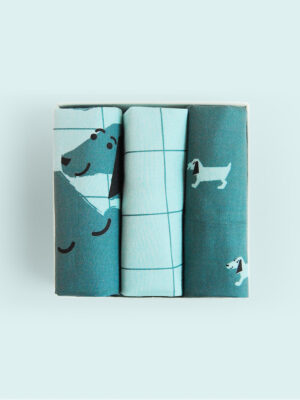 Coffret trio - Mouchoirs en tissu enfants (bleu)
