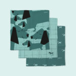 Coffret trio - Mouchoirs en tissu enfants (bleu)