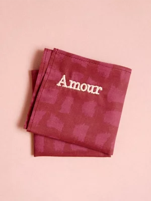 Mouchoir en tissu brodé - Suzy "Amour"