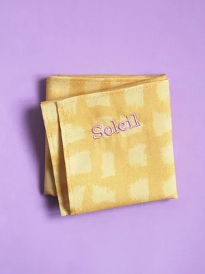 Mouchoir en tissu brodé - Niki "Soleil"