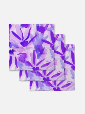 Coffret trio - Mouchoirs en tissu Lavande